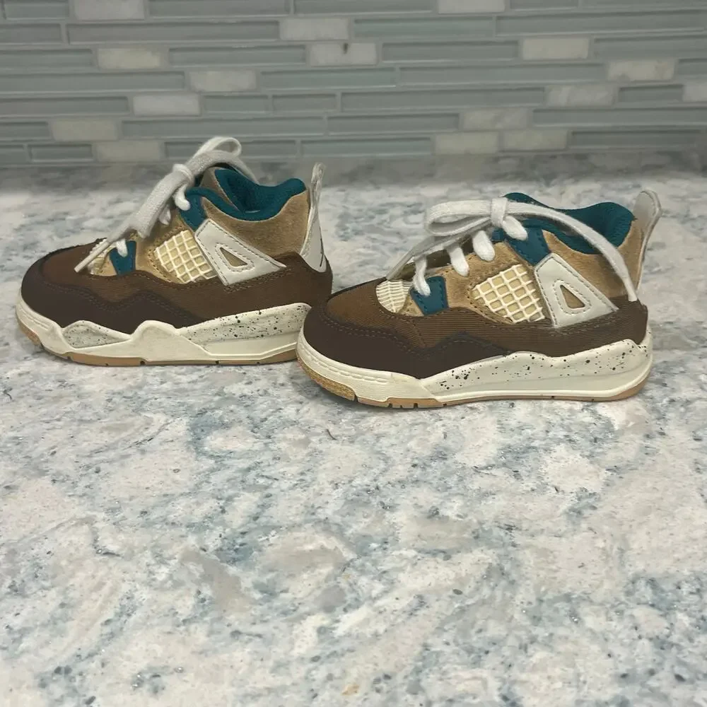 Nike Jordan 4 Retro TD Cacao Wow Toddler Boy's 6C Shoes FB2215-200